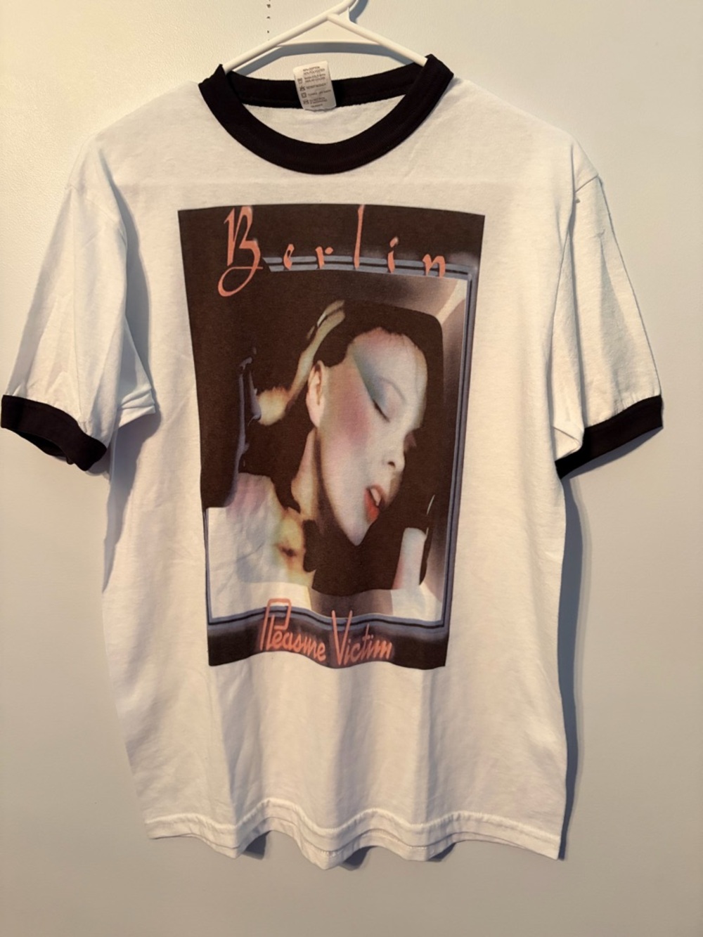 Berlin Pleasure Victim Ringer Graphic T-Shirt Medium New RARE 80s Terri Nunn
